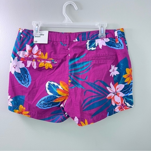 NWT Old Navy purple tropical print everyday short size 10 - Picture 4 of 9